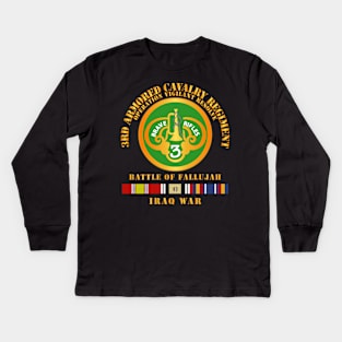 Army - 3rd ACR  w Iraq Svc - Fallujah - V1 Kids Long Sleeve T-Shirt